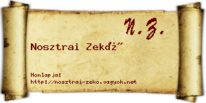 Nosztrai Zekő névjegykártya